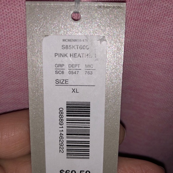 NWT DANIEL CREMIEUX Heather Pink Short Sleeve Polo Shirt - Picture 2 of 8